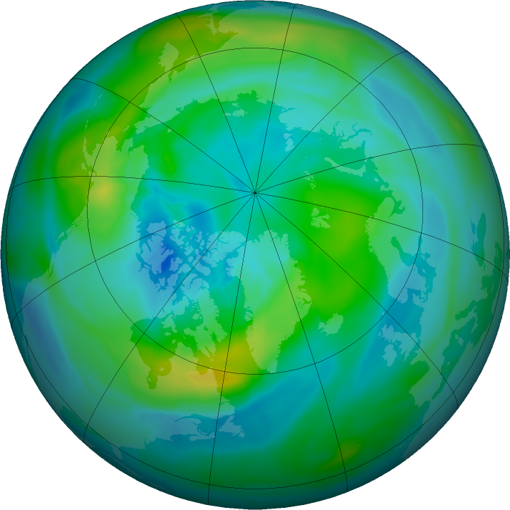 Arctic ozone map for 30 September 2015